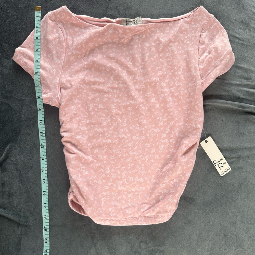 Pink Ruched Cap Sleeve Bodysuit